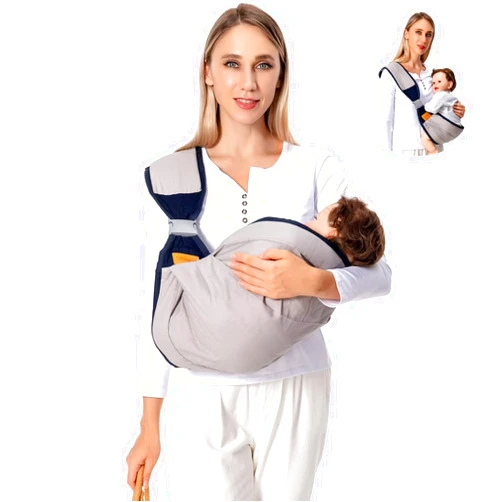 Shiaon Baby Sling Carrier Newborn to Toddler, Lightweight Baby Carrier Sling, Baby Wrap Sling, Baby Hip Seat Carrier for Toddler Sling, Baby Holder Carrier, Nursing Sling, Carrying 7-45 lbs, Grey