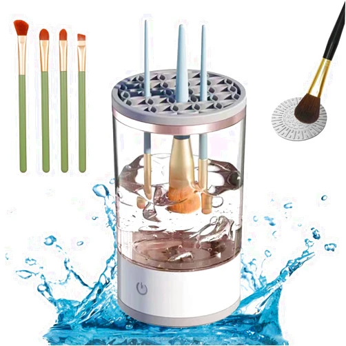 Xiteluo Beauty Swirl Cosmetic Brush Cleaner, The Cozy Luna Brush Cleaner, Electric Makeup Brush Cleaner Machine, BeautySwirl Automatic Makeup Brush Dryer Cleaner (White)