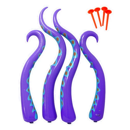 AMAMIA 4 Pcs 5 ft Halloween Inflatable Decorations Octopus Tentacle Outdoor House Window Decor Huge Blow Up Holiday Yard Decoration for Halloween Party Outdoor, Yard, Garden, Lawn Décor Purple