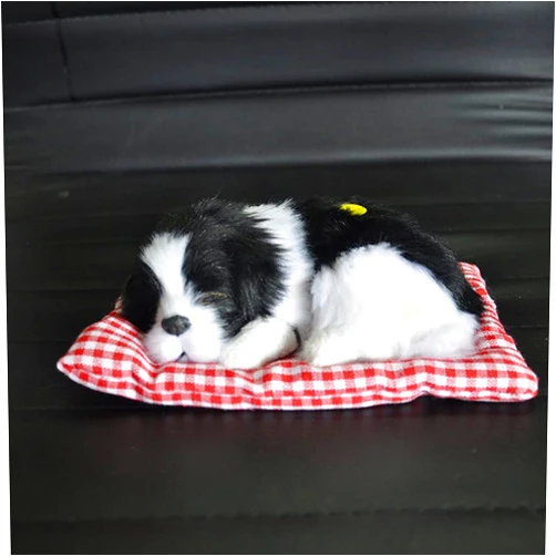 Tounlinx Simulation Lovely Dog That Make Sounds Doll Cute Sleeping Plush Dog Puppy on Mat Stuffed Decorations,1Pcs Sleeping Dog with A Mat Great Gift