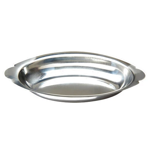 Winco Stainless Steel Oval Au Gratin Dish, 15-Ounce