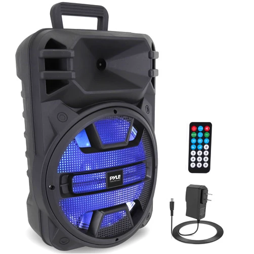 Pyle 12'' Portable Bluetooth Speaker System - 800 Watts - Karaoke Speaker w/ Latest DJ LED Lights, USB/FM/BT/Aux/Remote Control/Mic Inputs & Built-in Rechargeable Battery PPHP1243B