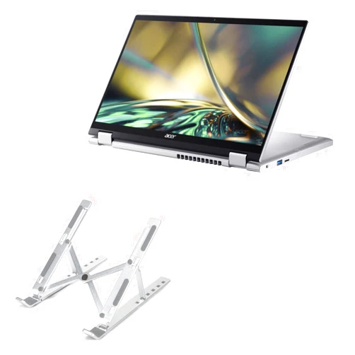 BoxWave Stand and Mount Compatible with Acer Spin 3 (SP314-55) - Compact QuickSwitch Laptop Stand, Portable, Multi Angle Viewing Stand for Acer Spin 3 (SP314-55) - Metallic Silver