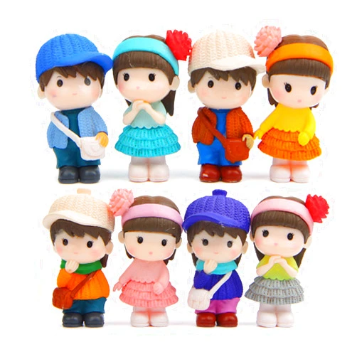 STEAM 8 Pcs Cute Boys Girls Couple Figures Playset, Cake Toppers, Cake Decoration
