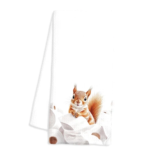BAYOGITA Funny Squirrel Gifts Bathroom Hand Towels - Gifts for Squirrels Lovers, Squirrel Decor Hand Towels for Bathroom Washroom Restroom, 16x24 Inch