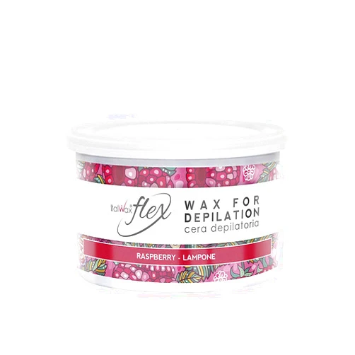 Italwax Flex Raspberry - 397g / 14oz - Soft wax for hair removal - Raspberry aroma - Liposoluble syntetic formulation - Ideal for waxing all body area ​