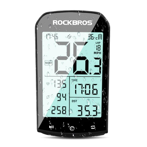 ROCKBROS Bike Computer Wireless Cycling Computers ANT+ Bluetooth Bicycle Computer Mini Speedometer Odometer Waterproof 2.9inch LCD Screen GPS/BDS/Galileo Position System