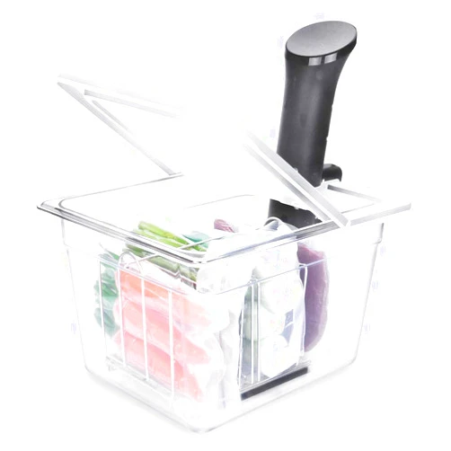 EVERIE Sous Vide Container 12 Qt with Collapsible Hinged Lid and Rack, Compatible with Anova Nano and AN500-US00 and Instant Pot, SET-12-NANO-PP