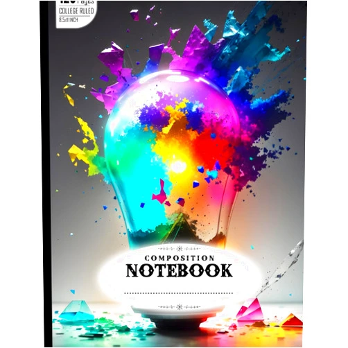 By Regan Obrien (Author) Composition Notebook College Ruled: Light Technology Bulb with Watery Smoky Colors, Broken Glass Design, Ideal for Graphics Designing, Size 8.5x11 Inches, 120 Pages