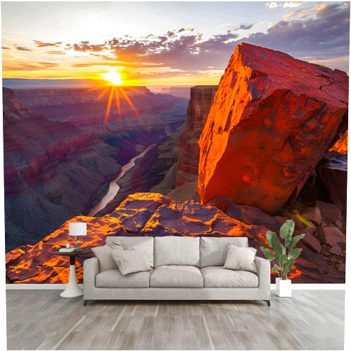 HKV148EYUI 3D Wallpaper scenic view Toroweap overlook sunrise north grand canyon national park Self Adhesive Bedroom Living Room Dormitory Decor Wall Mural Stick And Peel Background Wall Ceiling Wardrobe Sticker