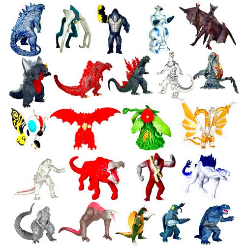 TwCare Set of 23 Godzilla x Kong: The New Empire,Mini Dinosaur Dragon Toys Action Figures, Evolved Basic Exquisite Battle Roar B.E.A.S.T. Glove Shimo Frost Bite Mecha King Ghidorah Cake Toppers Pack