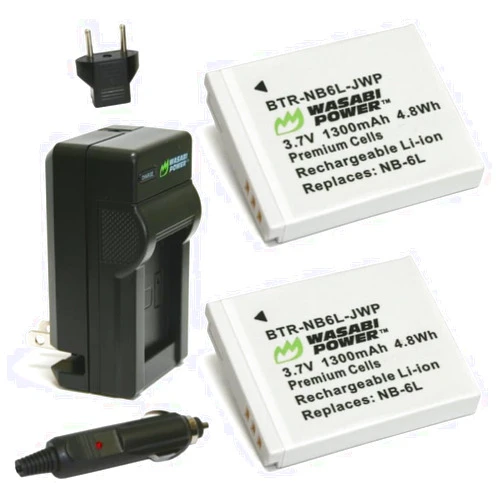 Wasabi Power CAS NP-6L Battery (2-Pack) and Charger Kit for Generic FHD 1080P 44MP Digital Camera. Compatible with Aasonida, CAMKORY, GREYKA, HOORUAN, IWEUKJLO, lamphle, Lecran, Nsoela, and More