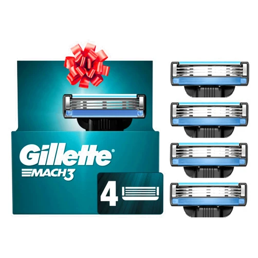 Gillette Mach3 Razor Refills for Men, 4 Razor Blade Refills