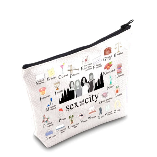 MNIGIU Sex City Cosmetic Bag Sex City Makeup Zipper Pouch for Romantic Comedies TV Series Fans (SE City Cosmetic)
