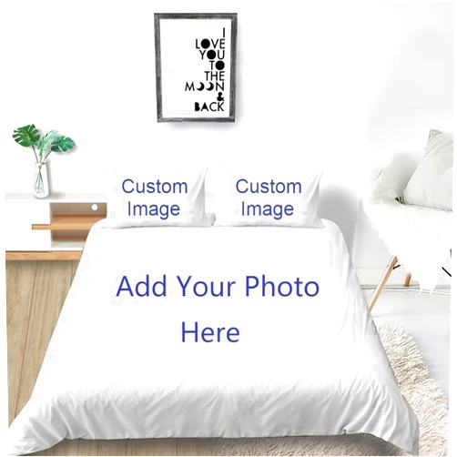 GEOLNATURE Custom Comforter Cover Set with Your Photo, Personalized Custom Bedding Set with 2 Pillowcases, Premium Gift for Girls Boys, Twin Full Queen King Size (Size : US Full)
