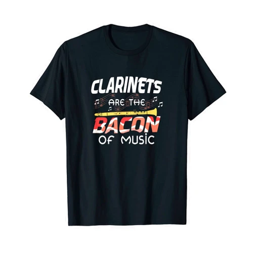 Gnarly Gator Shirts and Gifts Clarinets Are The Bacon Of Music - School Marching Band T-Shirt