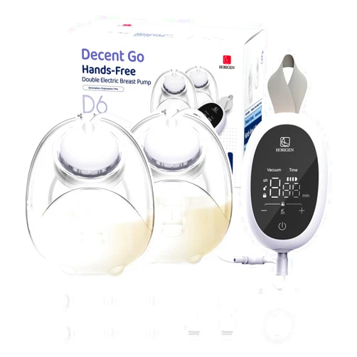 HORIGEN Breast Pump D6, Ultra-Lightweight Hands Free Wearable Breast Pump with Upgraded Leak-Proof Double-Seal Flange, Electric Breastfeeding Pump 3 Modes | 9 Levels, 3 Fine-Tuned Rhythms, 15/17/19/21/25mm