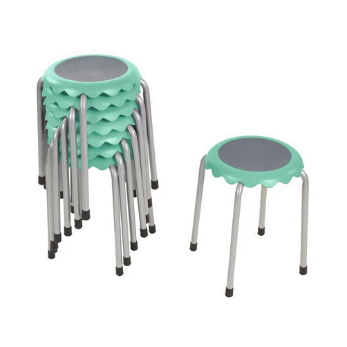ECR4Kids Daisy Stackable Stool Set, Flexible Seating, Seafoam, 8-Piece
