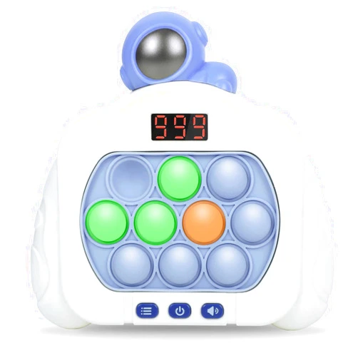 HLXY Quick Push Pop Game Fidget Toys for Kids Adults, 12 Game Modes Upgraded Light Up Fast Push Bubble Handheld Game, Stress Relief Toy Party Favors Toy, Christmas Birthday Gifts for 3-12 (Astronaut)