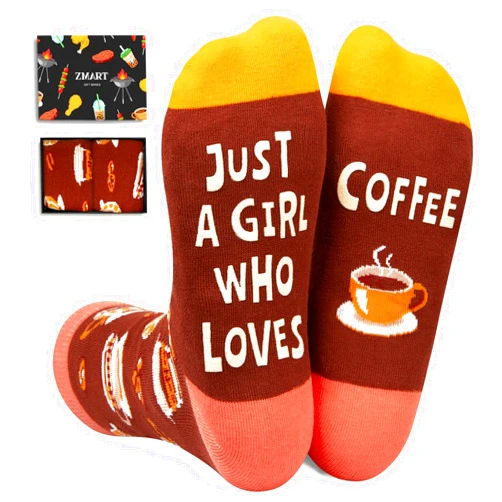 Zmart Coffee Gifts for Women Girls - Funny Crazy Socks for Coffee Lovers Teens, Drinking Gifts Drink Lover Gifts, Stocking Stuffers