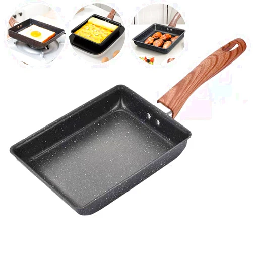 Lchkrep Japanese Omelette Pan-Tamagoyaki Nonstick Pan-Square Pan -Egg Roll Pan-Rectangle Frying Pan-Small Frying Egg Pan, Cooktop Safe, Easy to Clean,6.3 x 7.8 inch (Black)