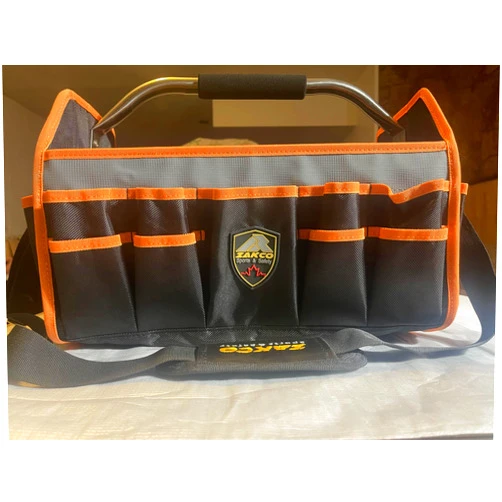 ZAKCO 16 inches Open Top Tool Tote, 1680D Durable Tool Bag Organizer for Plumber, Electrician, Handyman, HVAC Technicians. Trade Professionals Tool Bag, Tool Carrying Bag with Detachable Strap & SS Handle