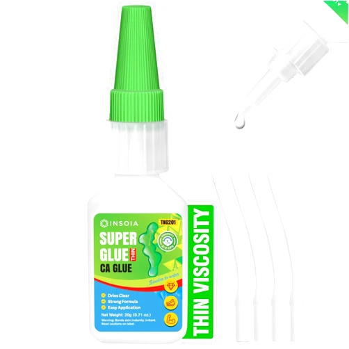 INSOIA Thin CA Glue, 20g Premium Cyanoacrylate Super Glue Fast Drying 2 CPS Viscosity Adhesive for Woodturning, Pen Making, Hobby, Fossil Prep, Inlays, Hardening, Stabilizing&More