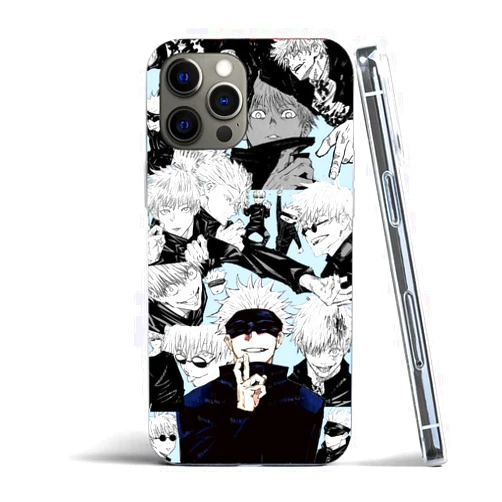 CEVENAS Phone Case Japanese Figure Anime Jujutsu Compatible with iPhone 12/12 Pro Satoru Manga Anime Gojo Silicone TPU Shockproof Phone Soft Cover, Character 06