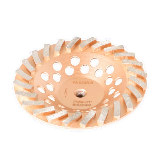Waltyotur 7 Diamond Cup Grinding Wheel 24 Double Row Segments Heavy Duty Turbo Row Grinding Disc Diamond Segments 5/8-11 Arbor for Angle Grinder Polishing and Cleaning Concrete Granite Marble Stone