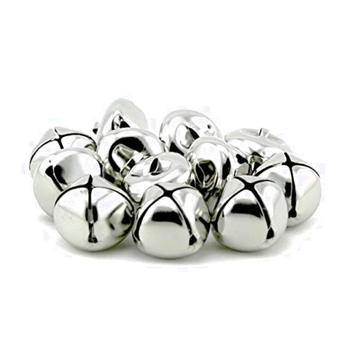 Present Avenue Pack of 50 pcs 1 Inch Christmas Jingle Bells for Holiday Decoration and DIY Craft Bells (Silver)