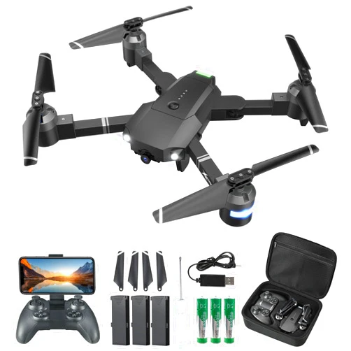 ATTOP Drone with Camera for Adults&Kids, Foldable 1080P FPV 120°FOV Drone w/3 Batteries 30 Mins Flight Time, Drone for kids 8-12 w/Carrying Case, VR Mode, Voice&Gesture Control, 1-key Return, 3D Flip