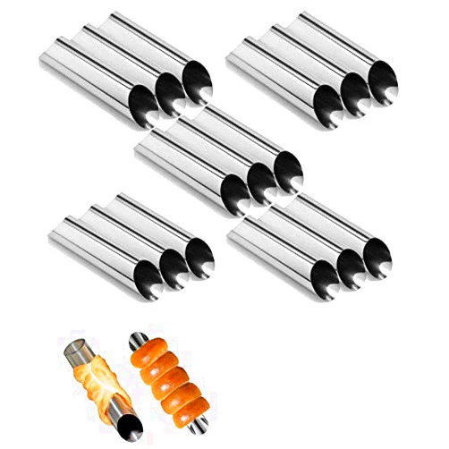 EUICAE Cannoli Tubes, 5 inch Large Stainless Steel Cannoli Forms Non-stick cream horn Danish Pastry Molds for Croissant Shell Cream Roll Pack of 15