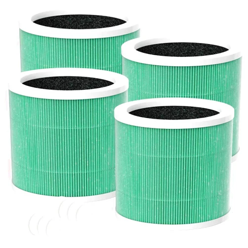 SAKEGDY HY1800 Air Purifier Replacement Filter, Compatible with Loytio/AYAFATO/Honeyuan/IOIOW/CHIVALZ/MORENTO HY1800 Purifier, 3-in-1 Filtration, High-Efficiency Activated Carbon, True HEPA 13 Filter (4 Pack)