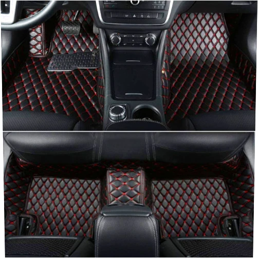 NYMCAR Custom Car Floor Mats Compatible with Audi BMW Mercedes-Benz Honda Toyota Lexus Infiniti Nissan Hyundai kIa 2004-2024 (2, Black Red)