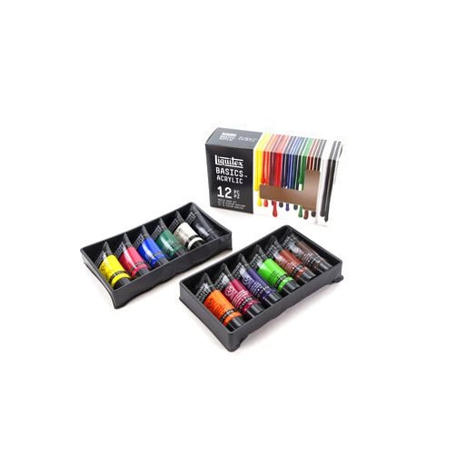 Liquitex BASICS Acrylic Paint Set, 12 x 22ml (0.74-oz) Tube Paint Set