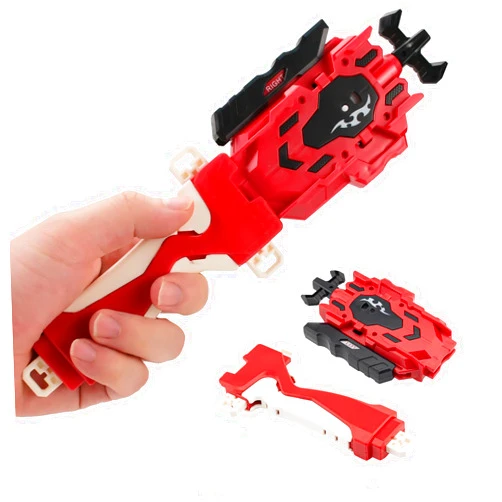 AIBREAY Bey String Launcher and Grip, Battling Blade Burst Launcher, Left/Right Spin Compatible with Burst Gyros, Two Launch Modes(Red)