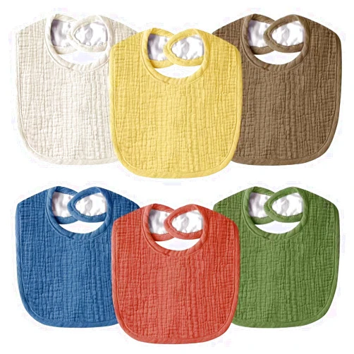 Wrrernsin Muslin Baby Bibs for Unisex Boys Girls, Cotton Drool Bibs, Adjustable Newborn Bibs for Drooling and Teething