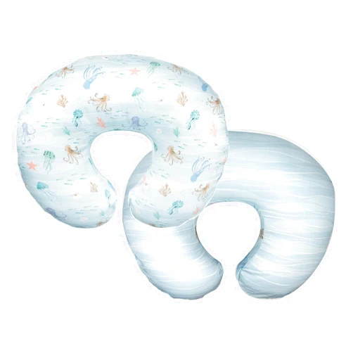 Boppy Nursing Pillow Cover, Premium Quick-Dry Fabric, Blue Ocean, Fits The Original Support Pillow for Breastfeeding and Bottle Feeding, Cover Only, Nursing Support Pillow Sold Separately