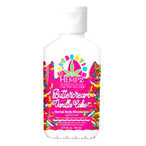 Hempz Body Lotion - Buttercream Vanilla Cake Celebration Limited Edition Daily Moisturizing Cream, Shea Butter, Aloe - Skin Care Products - Travel Size, 2.25 Oz