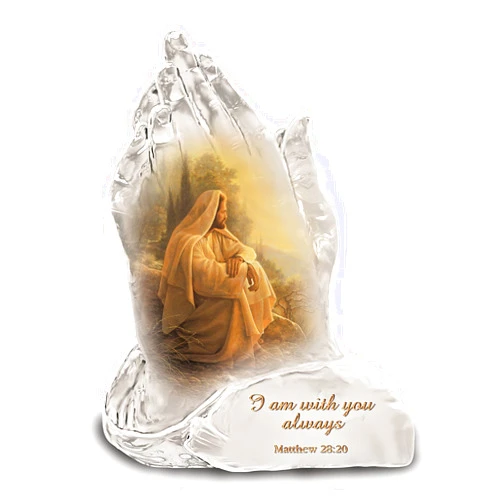 The Bradford Exchange Always with You Praying Hands Religious Art Collectible Figurine