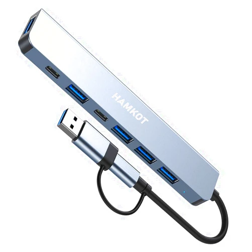 HAMKOT USB Hubs for Computers - Multi-Port USB Hub for Enhanced Connectivity and Data Transfer