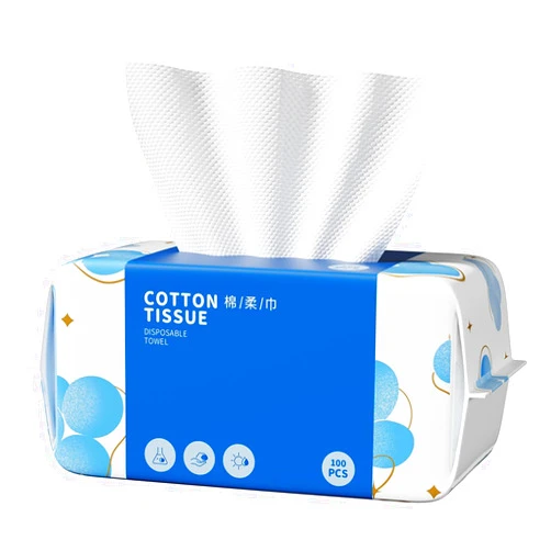 Newraturner 100 Count Face Towels,Disposable Face Towel,Soft Cotton Dry Wipes Facial Cloths Towelettes for Washing and Drying, Facial Tissue for Cleansing, Skincare and Makeup Remover