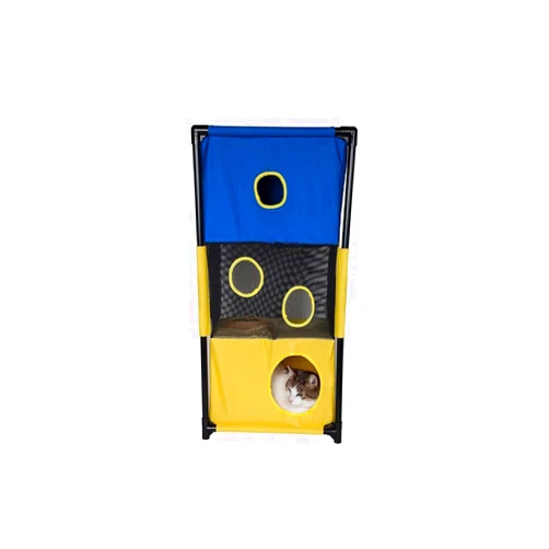 HomeStock Sophisticated Simplicity Kitty-Square Obstacle Soft Folding Sturdy Play-Active Travel Collapsible Travel Cat House Furniture
