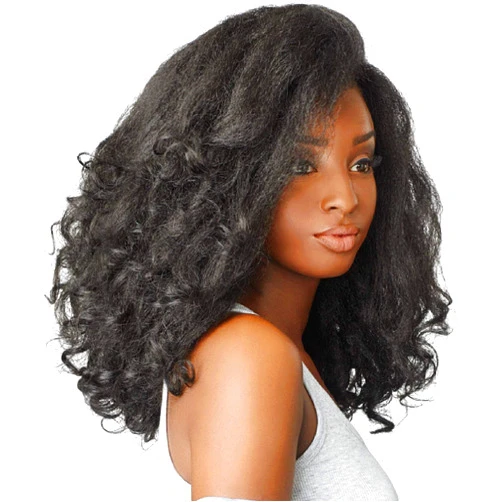 Sensationnel Curls kinksandco half wig - rain maker instant weave drawstring cap for natural 3c to 4c hair textures (1B OFFBLACK)