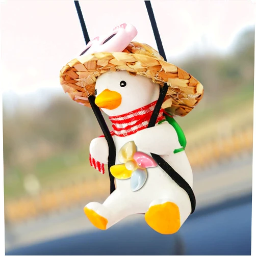 Gmngis Rear View Mirror Hanging Accessories of Swinging Duck Cool Swinging Duck Car Hanging Ornament Pendant Interior Rearview Mirror Decoration (Windmill)