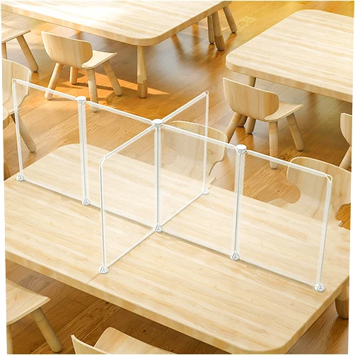 HCFIEGO Clear Plastic Protective Shield/Divider for Student Desk,Portable Protective Sneeze Guard,Sneeze Guards for Desk,Stand Steady,Suitable for Schools,Restaurants, Offices (6pcs, 11.8*17.7in)