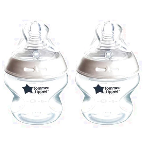 Tommee Tippee Baby Bottles, Natural Start Anti-Colic Baby Bottle with Slow Flow Breast-Like Nipple, 5oz, 0m+, Baby Feeding Essentials, Pack of 2