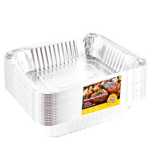 EHOMEA2Z Aluminum Pans Disposable Half Size (10 Pack) – MADE IN USA – 9x13 Heavy Duty Foil Pans, Durable & Recyclable Baking Pans, Eco-Friendly, Lightweight, Great for BBQ, Parties & Catering