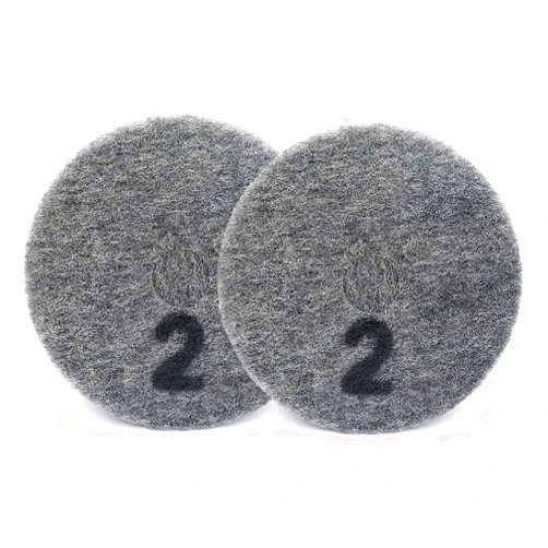 SUBRILLI 17 Inch Diamond Floor Impregnated Cleaning & Polishing Pads Animal Hair Felt,2 Pcs-Step 2