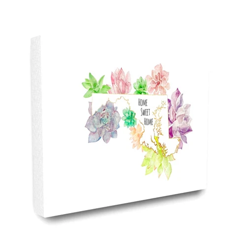Stupell Industries Maryland State Sweet Home Succulent Watercolor Vignette Canvas Wall Art, 16 x 20, Multi-Color
